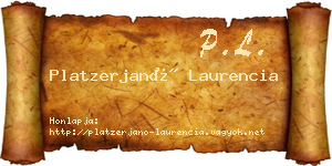 Platzerjanó Laurencia névjegykártya